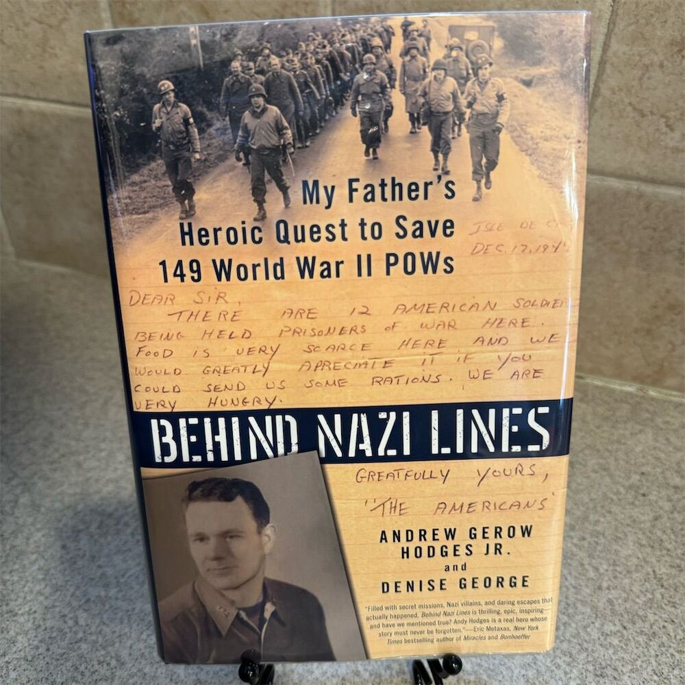 Behind Nazi Lines by Hodges & George Hardcover WWII Heroism Biography